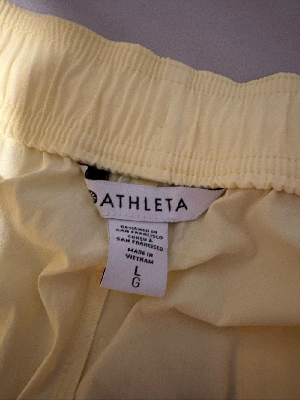 Athleta Light Yellow Drawstring Athletic Shorts - Picture 4 of 5